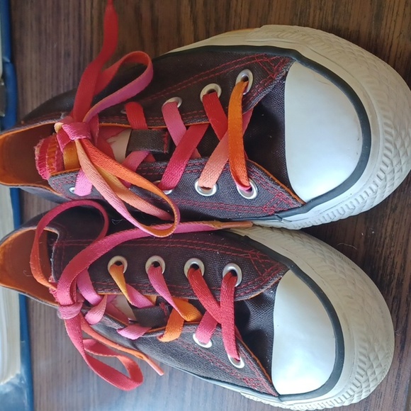 Converse Black and Pink SZ 6, multicolor tongues - Picture 1 of 8